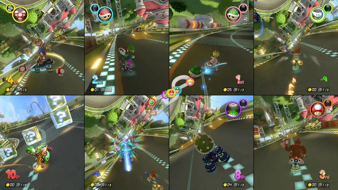 Mario Kart 8 Deluxe no Switch 2: Modo 8 Jogadores em Tela Dividida Chega com Atualização Grátis