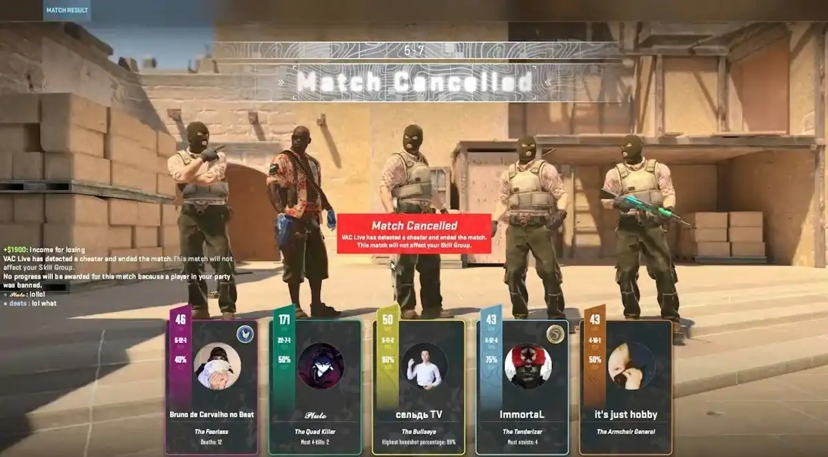 Valve Corrige Falha Crítica no VAC do CS2 e Restringe Acesso ao Chat em Demos