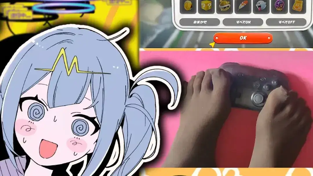VTuber desenvolve músculo 'novo' por jogar videogame com os pés